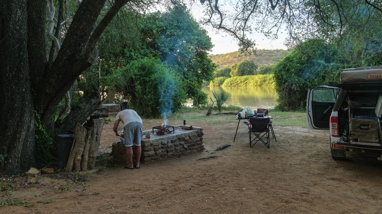 braai taking place outdoors