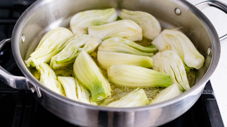 fennel cooking in pan