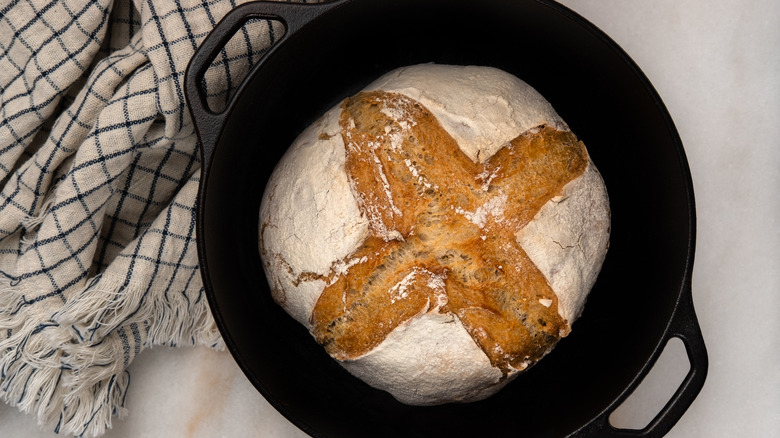 French bread in Dutch oven