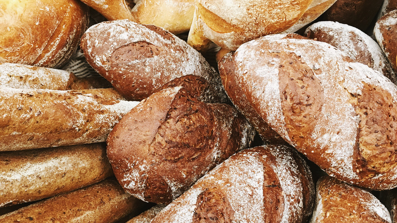 Loaves of fresh baked bread 