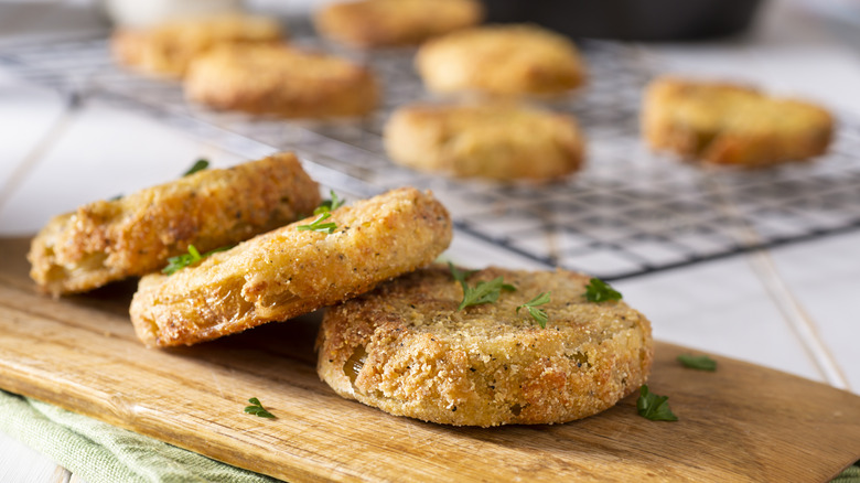 stack of breaded tomatoes