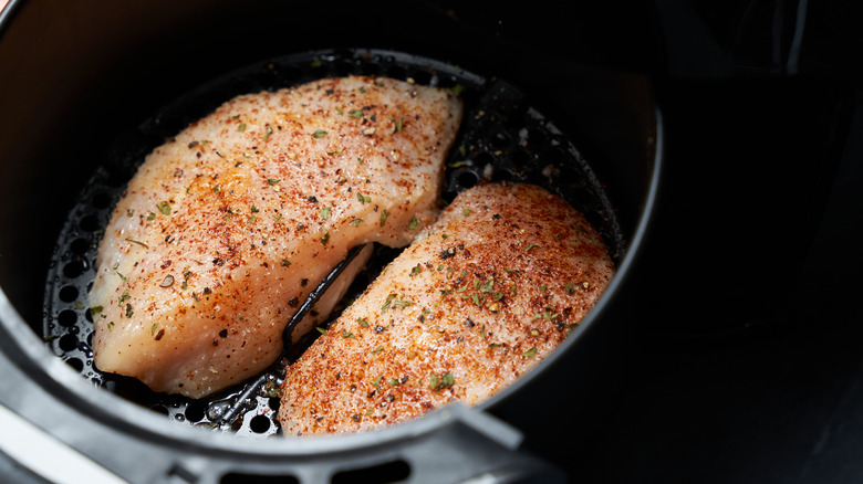 chicken breasts in an air fryer