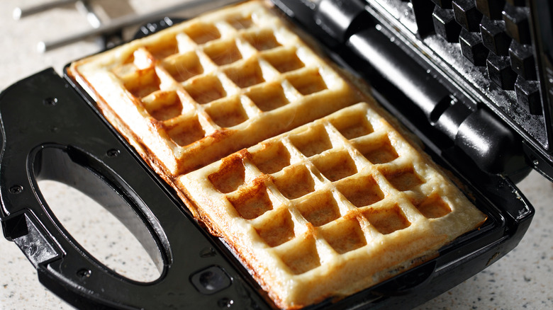 waffles in waffle iron