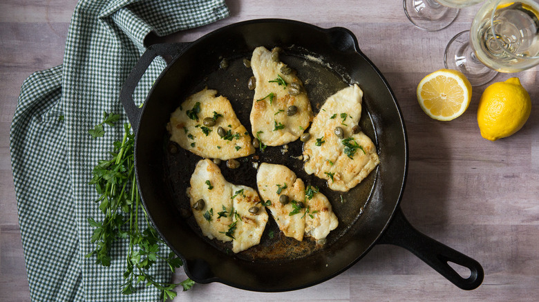 flounder dish served on table