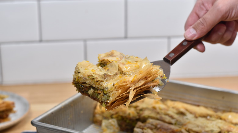 plate of baklava pieces