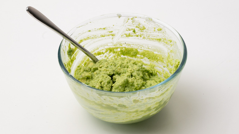 mashed avocado in a bowl