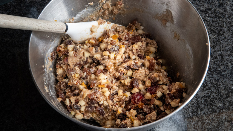 christmas pudding batter in bowl