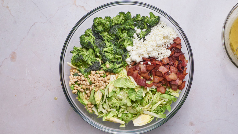 salad ingredients in a large bowl