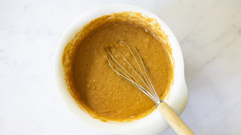 banana muffin batter in bowl