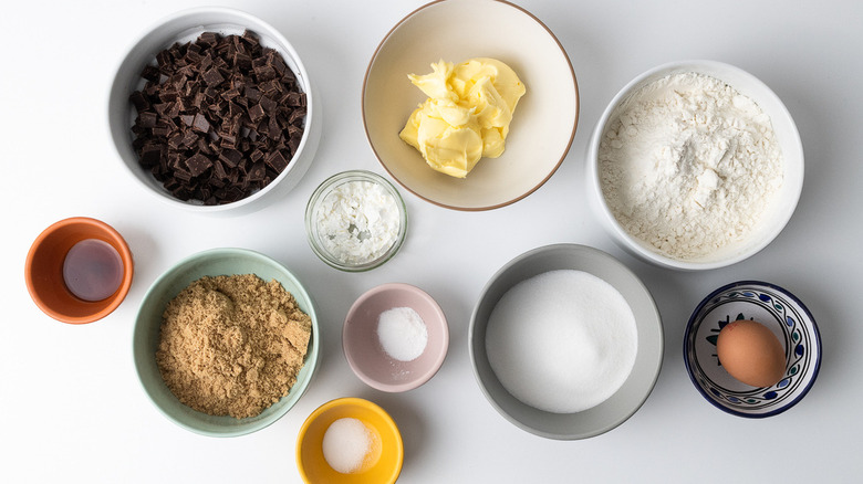 ingredients for chocolate chip cookies