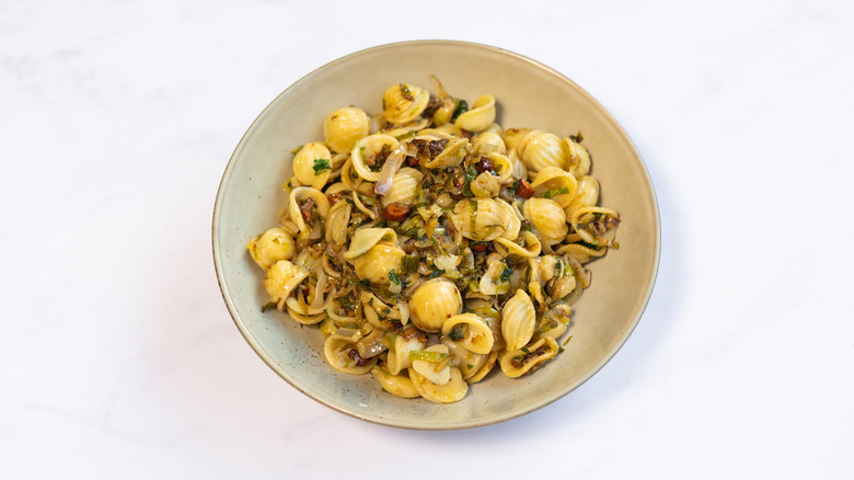 orecchiette pasta in bowl