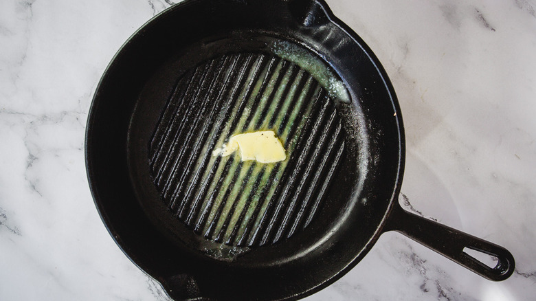 Butter in cast iron pan