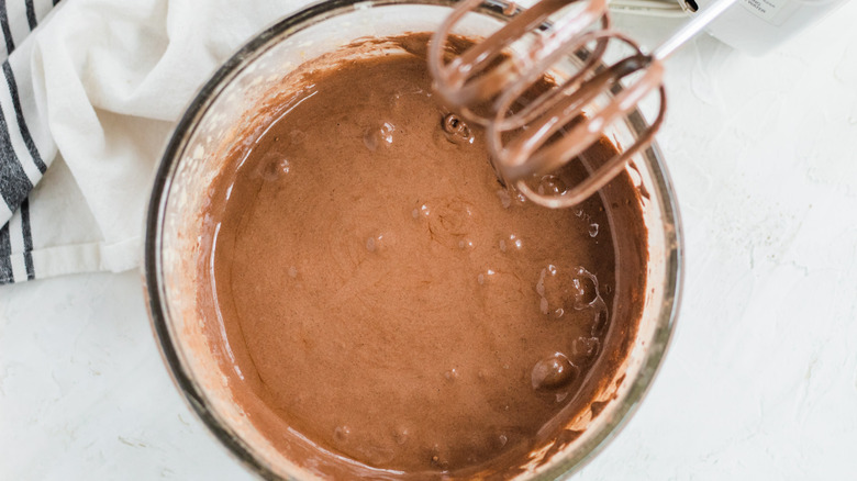 mixing the batter