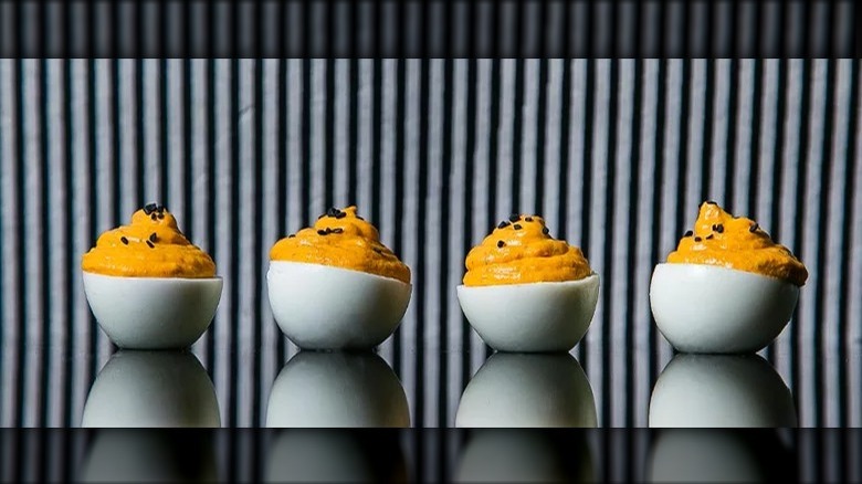 Kimchi Deviled Eggs