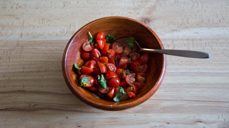 tomato bruschetta topping in bowl