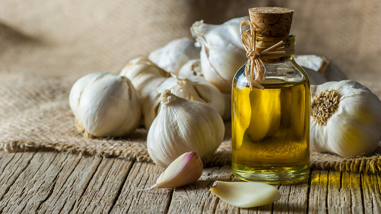 Garlic oil in a bottle