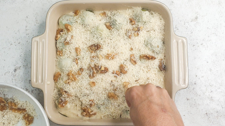 walnut crumble on gratin