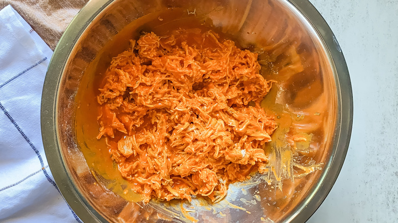 chicken and buffalo in a bowl 