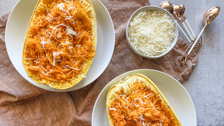 buffalo chicken squash on plate