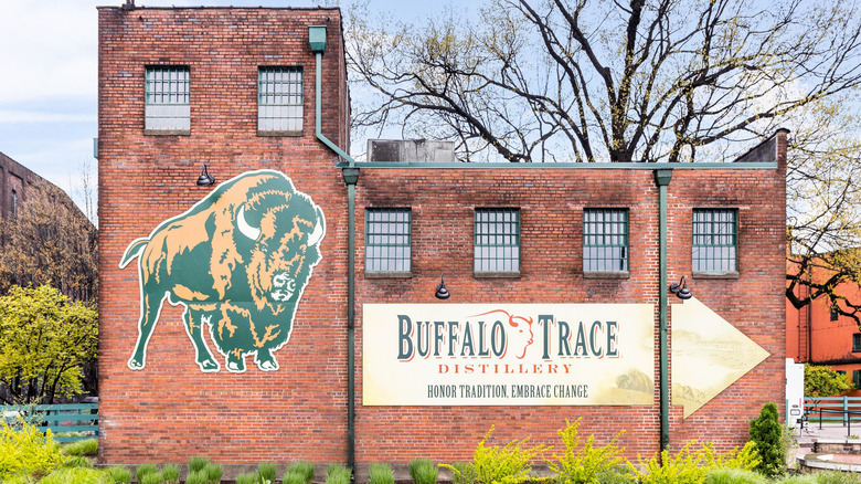 The brick Buffalo Trace Distillery in Frankfort, Kentucky