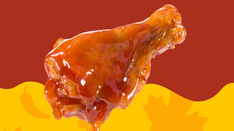 A Maple Chipotle Buffalo Wild Wings drumstick