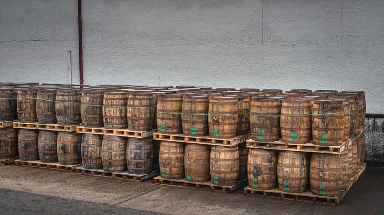 barrels at Bushmills Distillery