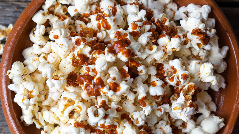 bowl of sauced popcorn