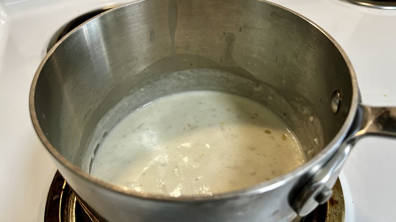 white sauce in pot