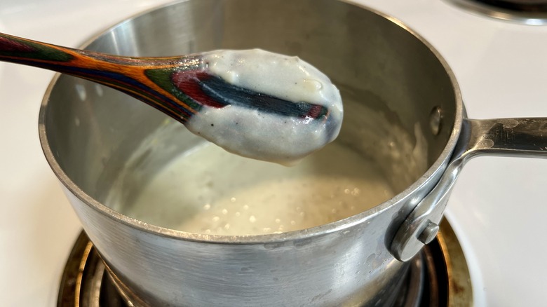 white sauce in pot