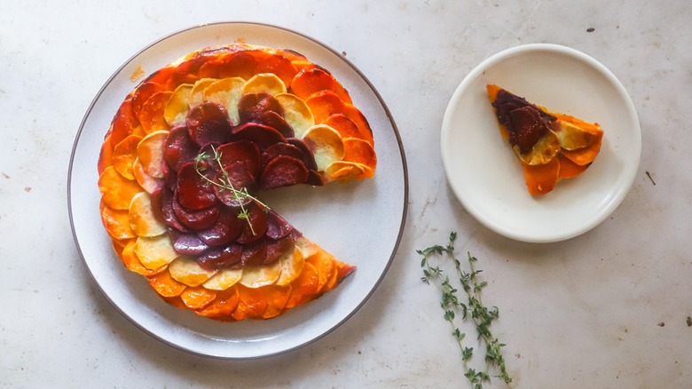 Squash and sweet potato tarte