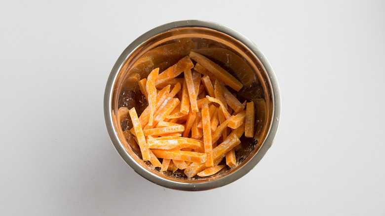 butternut squash sticks in bowl