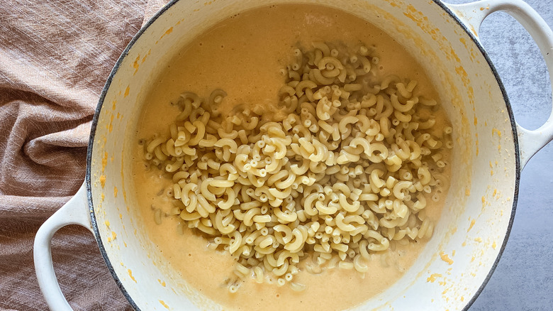 cheesy sauce with pasta