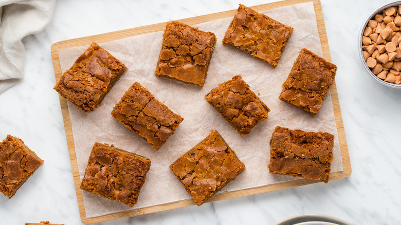 butterscotch brownies on board 