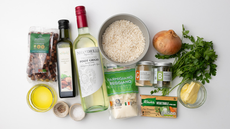 ingredients for hazelnut risotto