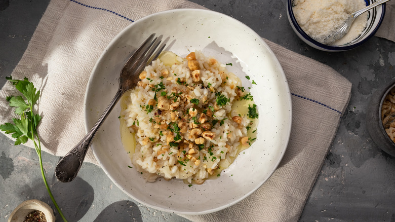 Buttery hazelnut risotto 