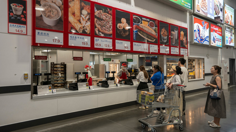 Costco food court in China with menu board