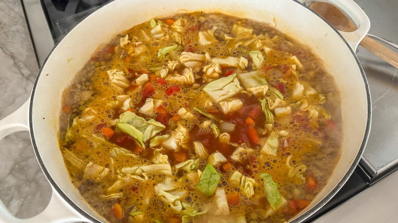 soup boiling on stove