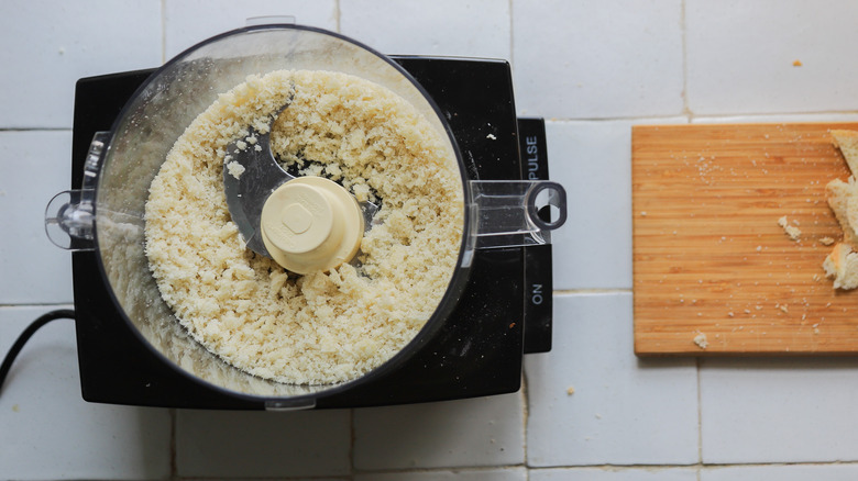 Breadcrumbs in food processor