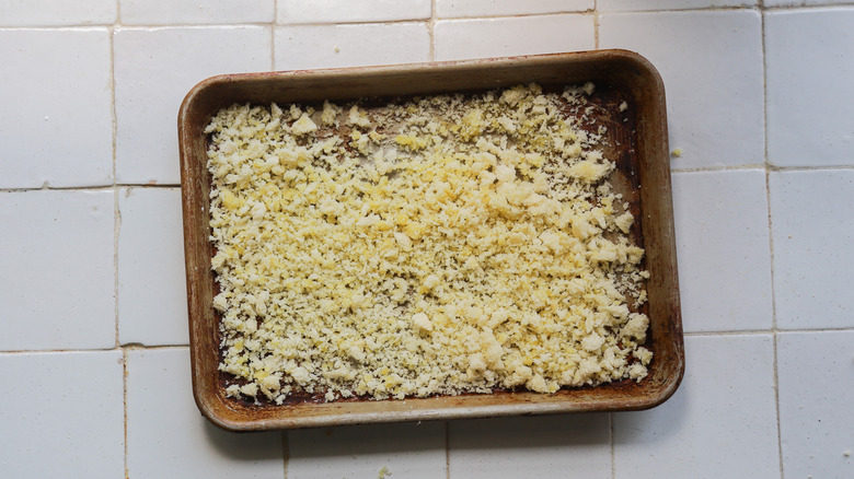 Fresh breadcrumbs with olive oil