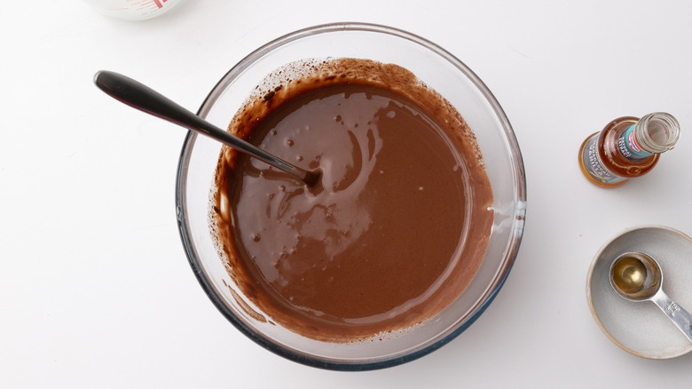 chocolate sauce in a bowl