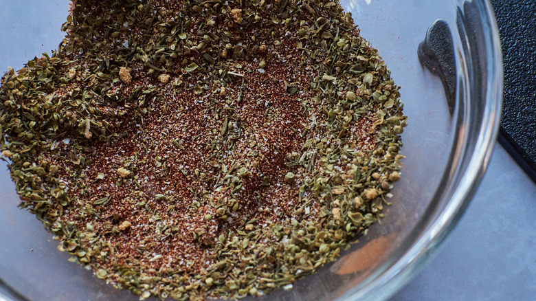 bowl of cajun spices mixed