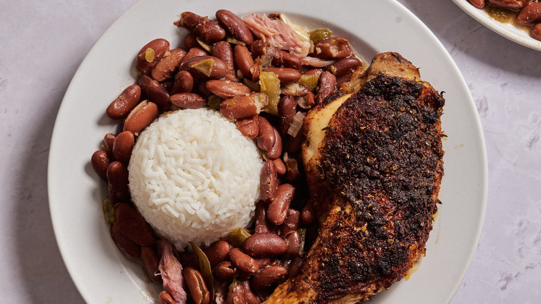 cajun blackened chicken beans rice