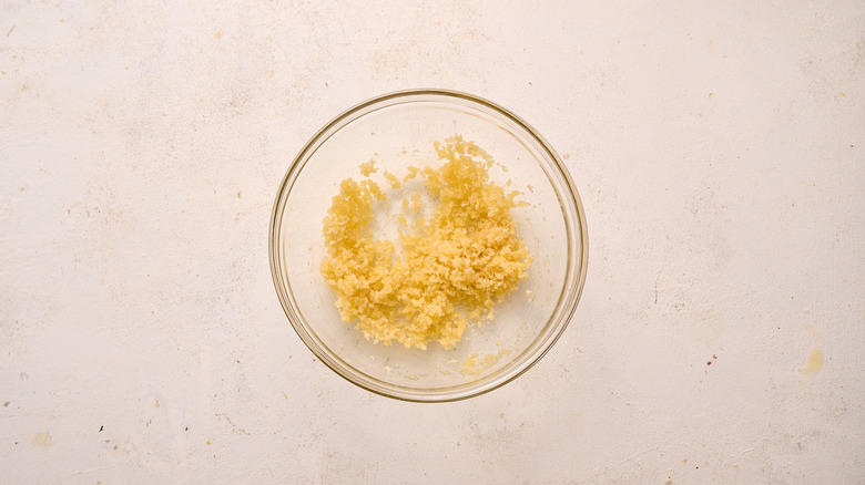 panko and butter mixed in bowl