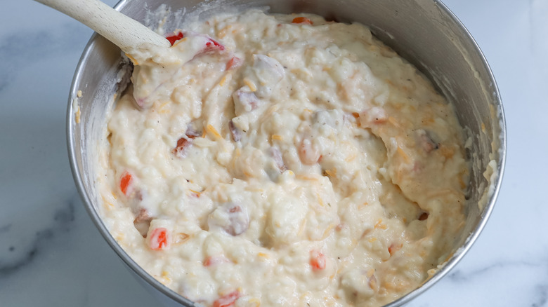 creamy potato cheese sausage mixture