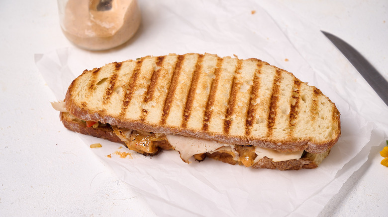 toasted panini on table