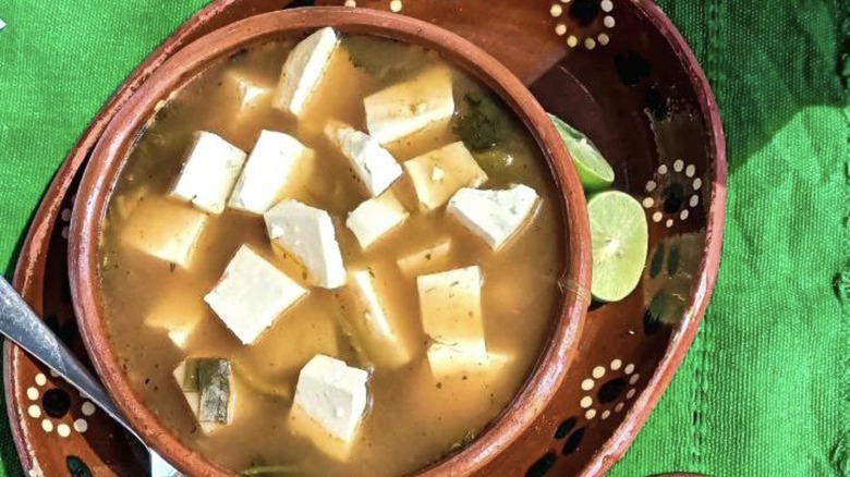 Bowl of caldo de queso