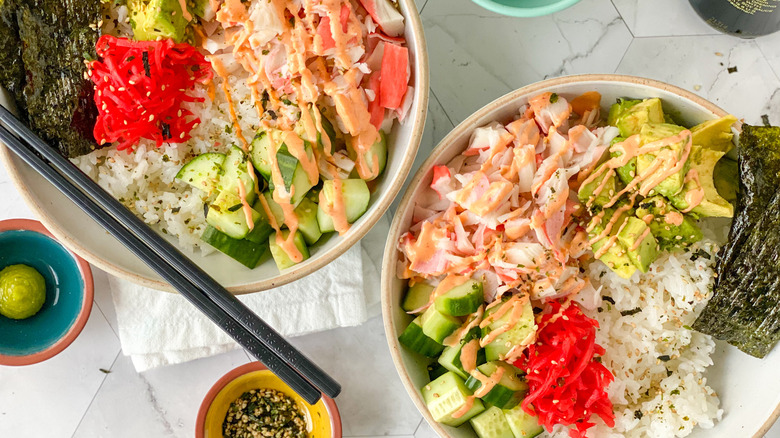 california roll in bowl 