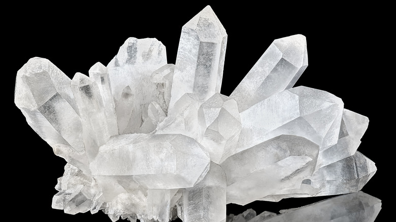 cluster of quartz crystal