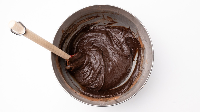 folding brownie batter