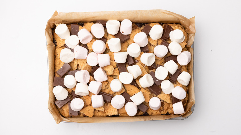 brookie with s'mores toppings